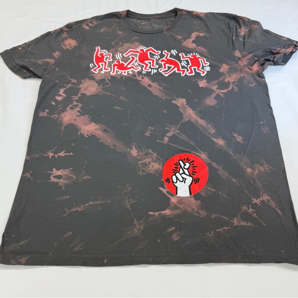 Keith Haring Graphic Print Men's Shirt - Tie Dye